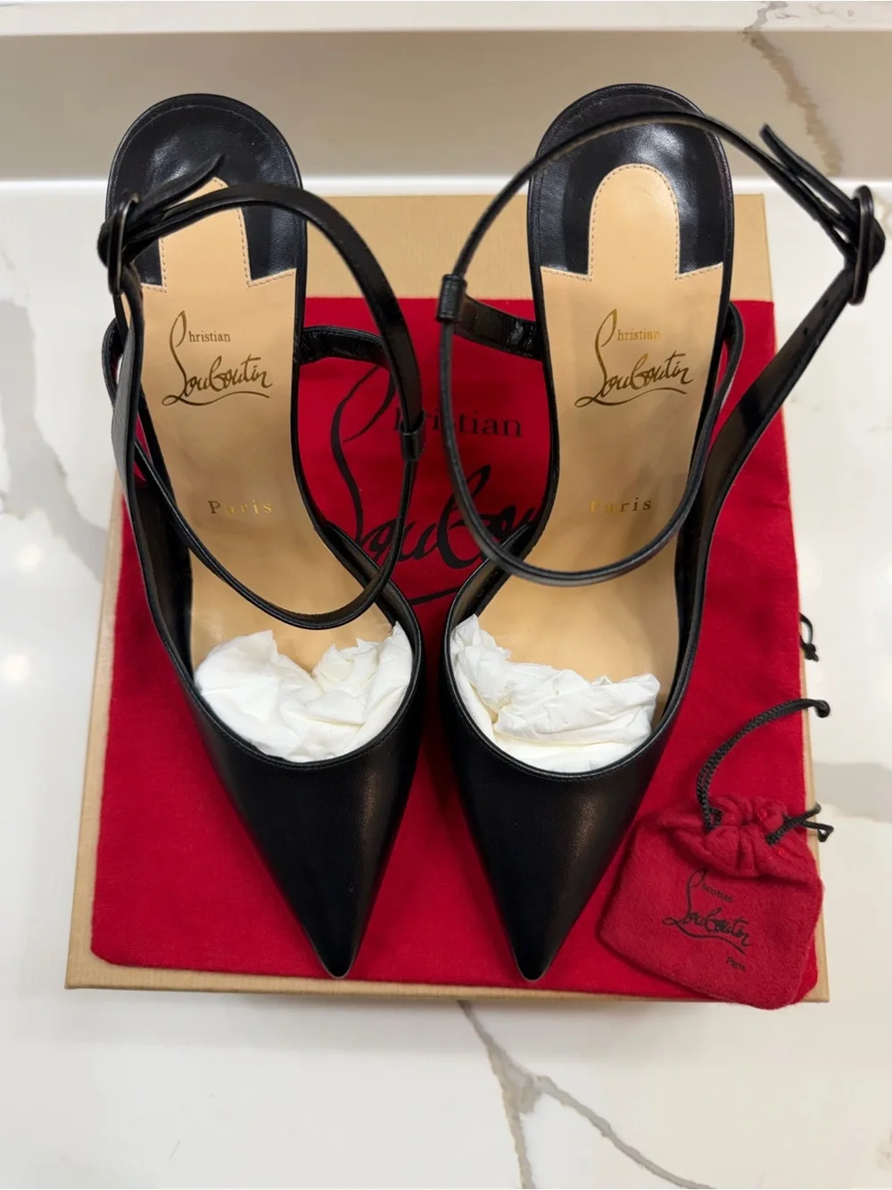 Christian Louboutin Jenlove 100mm Black Kid Leather Pumps – Brand New